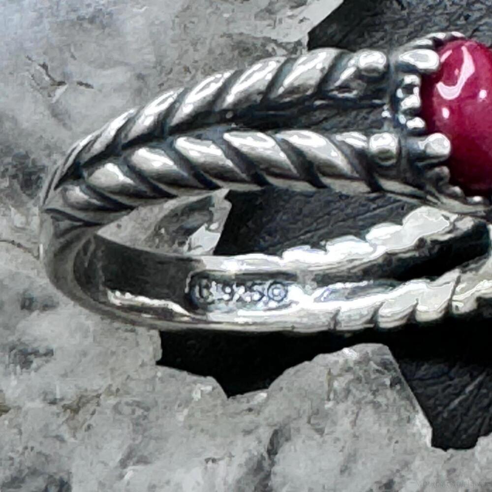 Carolyn Pollack Sterling Silver 3 Oval Red Jasper Decorated Ring For Women - Picture 7 of 10